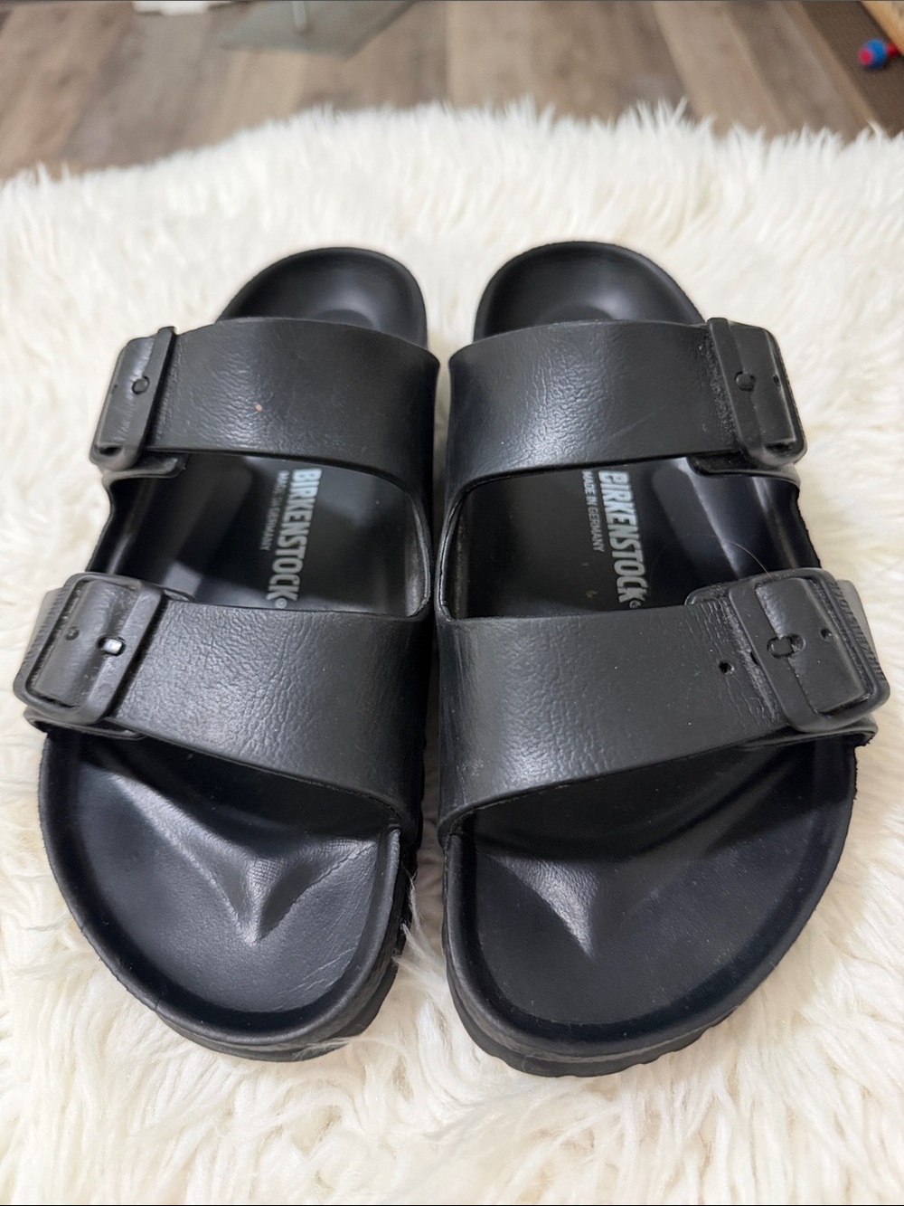Birkenstock Men's Double Strap Black Slide Sandals size 8